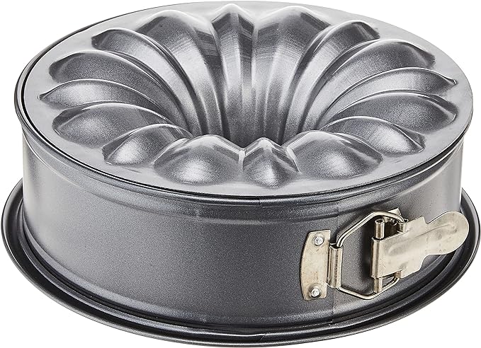 Nordic Ware 50442 Bundt Fancy Springform Pan with 2 Bottoms, 9 Inch,Charcoal