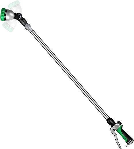 RESTMO 36”-60” (3ft-5ft) Metal Watering Wand, Long Telescopic Tube | 180° Adjustable Ratcheting Head | 7 Spray Patterns | Flow Control, Perfect Garden Hose Sprayer to Water Hanging Baskets, Shrubs