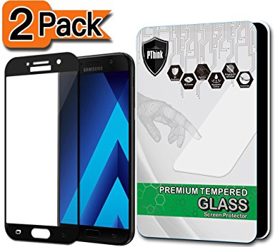 [2-Pack] PThink [Full Screen Coverage] Tempered Glass Screen Protector for Samsung Galaxy A5 2017 (Not for A5 2016) (A5 2017 - Black)