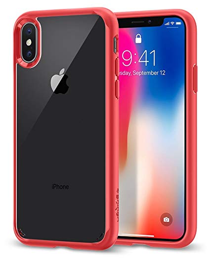 Spigen Ultra Hybrid Designed for Apple iPhone X Case (2017) - Red (Certified Refurbished)