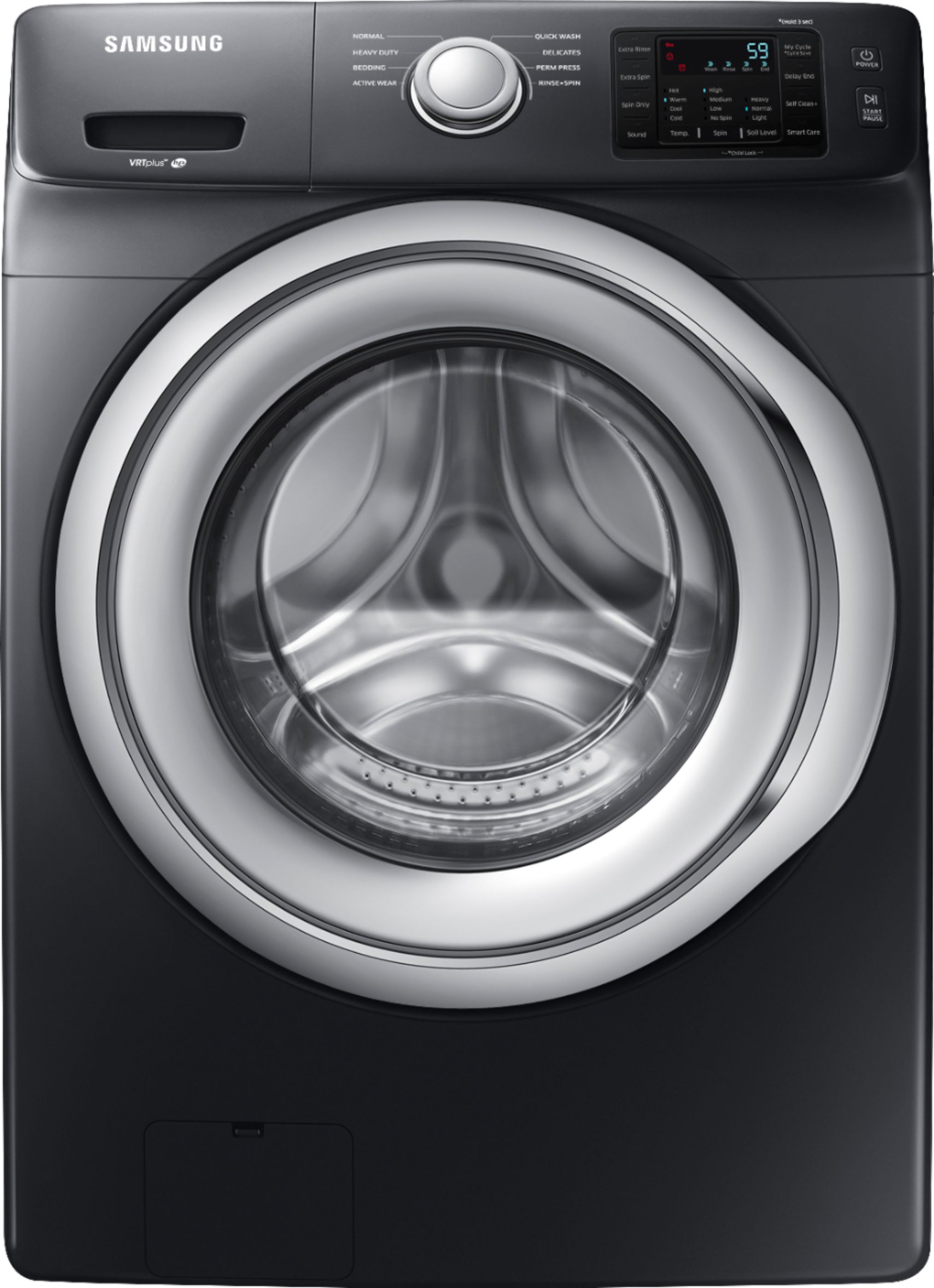 Samsung - 4.5 Cu. Ft. 8-Cycle Front-Loading Washer - Fingerprint Resistant Black Stainless Steel