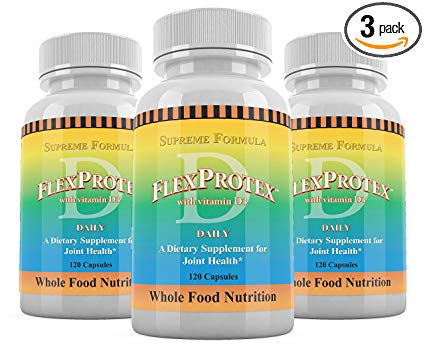 FlexProtex D Daily Vitamin D3 PLUS 1 Plain Silver Foil Pack CoralCal Daily Calcium 6 Sachets Dietary Supplement (3 bottle)