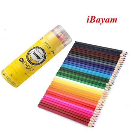 Bayam 36 Assorted Barreled Colors Wooden Colored Drawing Pencils for Secret Garden Coloring Books Adult Kid Student Drawing Pencils 36 colors