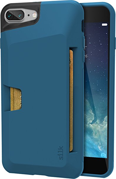 Silk iPhone 7 Plus Wallet Case - Vault Slim Wallet for iPhone 7  [Ultra Slim Grip Card Case] - Blue Jade