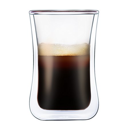 Mibuu Double Walled Glass Coffee / Latte / Cappuccino / Tea Cup 8.5oz (2x cups)