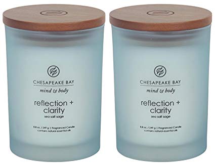 Chesapeake Bay Candle Scented Candles, Reflection   Clarity (Sea Salt Sage), Medium (2-Pack)