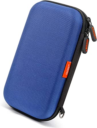 External Hard Drive Case - GLCON Shockproof EVA Carrying Case for WD My Passport Element Seagate Expansion Backup Toshiba 1TB 2TB 4TB - High Protection Portable Travel Electronic Power Bank Bag (Blue)