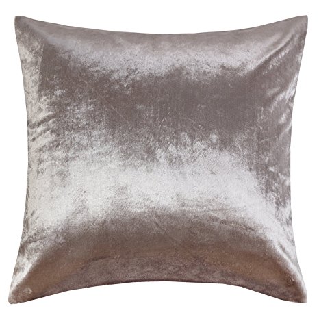 Luxury Shinny Velvet Silver Grey Decorative Throw Pillow Cushion Cover (18x18inch(45x45cm), Silver Grey)