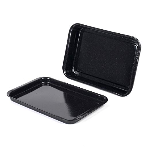 Russell Hobbs COMBO-1921 Vitreous Enamel 36 cm Baking Tray and 36 cm Roaster, Black