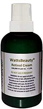 Watts Beauty Retinol Face Cream 1.5% or 150,000 IU Per Oz / 4oz with Treatment Pump