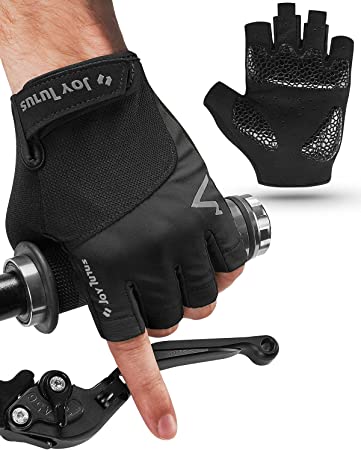 Fahrradhandschuhe, Radhandschuhe mit Stoßdämpfendem Gel, rutschfeste Mountainbike Handschuhe, Sommer Halbfinger Radsporthandschuhe, Unisex Fitness Handschuhe für Herren Damen MTB