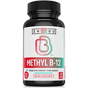 Vitamin B12 (Methyl B12) Sublingual - 5000 mcg Methylcobalamin B 12 for Maximum Absorption and Active Energy - Natural Cherry Flavor, Sugar-Free, Vegan - 60 Micro Lozenges