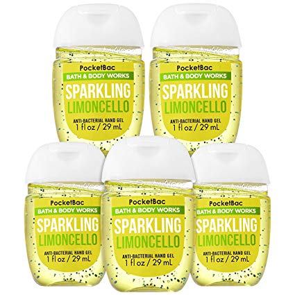 Bath and Body Works SPARKLING LIMONCELLO PocketBac Hand Sanitizers, 5-Pack. 1 Oz each