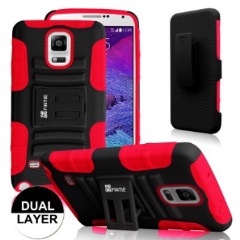 Fintie Samsung Galaxy Note 4 case - Guardian Series Dual Layer Holster with Kickstand and Belt Swivel Clip for Samsung Galaxy Note 4 Smartphone BlackRed