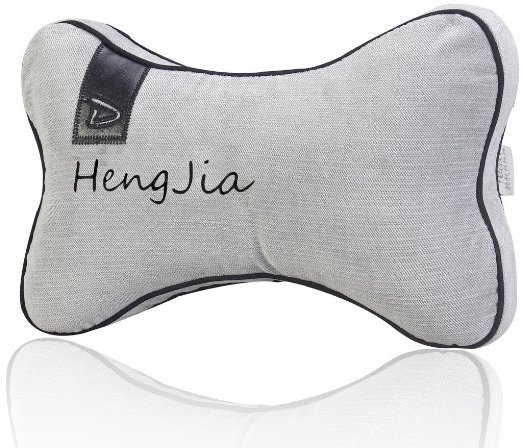 Neck Support Cushion with Pain Free Guarantee by HengJia - pillow memory foam - pillows for neck pain - travel neck pillow - car neck pillow - car seat headrest neck cushion pillow (FBA)