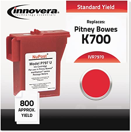 Innovera 7970 880 Page-Yield Remanufactured Cartridge with 797-0 Postage Meter, Red