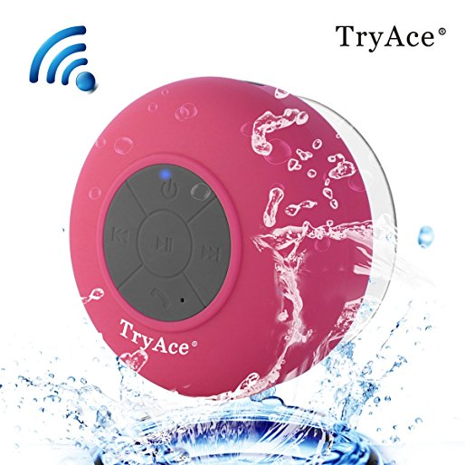 TryAce:emoji:Wireless Bluetooth Waterproof Shower Speaker Bluetooth 3.0 Car Handsfree Speakerphone built in Mic Control Buttons and Dedicated Suction Cup for Showers, Bathroom, Pool, Boat, Car, Beach, & Outdoor Use(Purple)