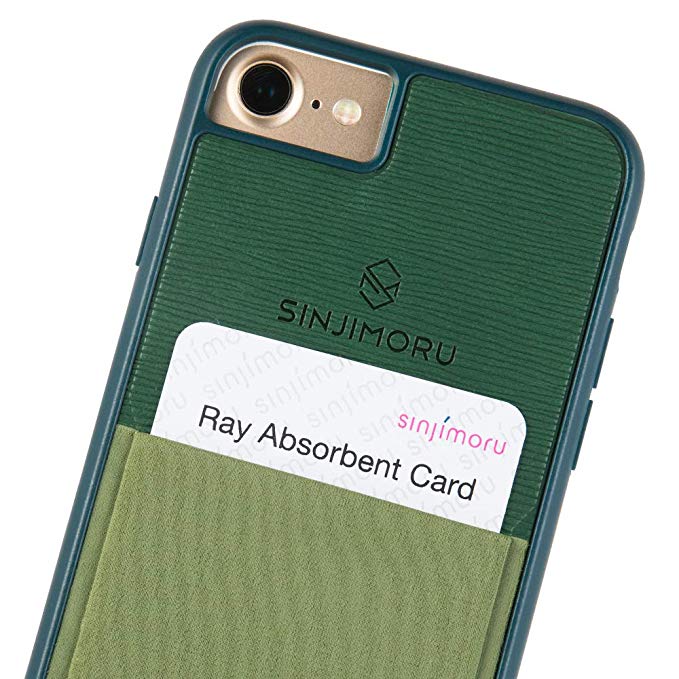 Sinjimoru iPhone 7 case/iPhone 8 Case with Sinji pouch Card Holder, Slim card wallet case for Apple iPhone 7 (2016) / iPhone 8 (2017). Sinji Pouch Case for iPhone 7/8, Green.