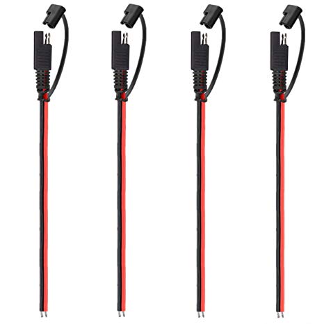 4 PCS 12V SAE TO SAE Quick Disconnect Extension Cable With DC Connection Cord Plug 1 Foot 18AWG Gauge,DIY Sae Power Connector,4 pcs Extension Cable 4 pcs Dust Cap