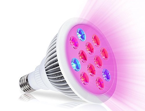 Niello ultra-light LED Grow Light 36w E27 Full Spectrum Grow Lamp Red & Blue Mixed for for Indoor Plants Growing(White)