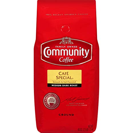 Community Coffee Café Special Medium Dark Roast Premium Ground 40 Oz Bag, Full Body Rich Flavorful Taste, 100% Select Arabica Coffee Beans