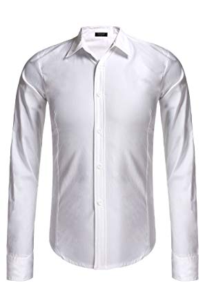 COOFANDY Men's Wrinkle Free Slim Fit Long Sleeve Cotton Dress Casual Shirt