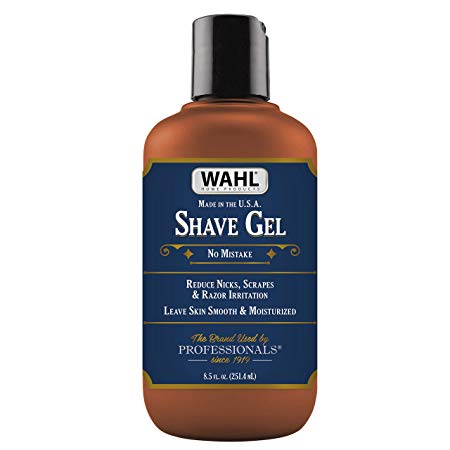 Wahl Shave Gel for a Clean, Close, Comfortable Shave. Easy to See Edging with the Clear Gel, Easily Clean the Razor and Soften Beard and Skin. Reduce Knicks, Scrapes & Razor Irritation – 8.5 Oz