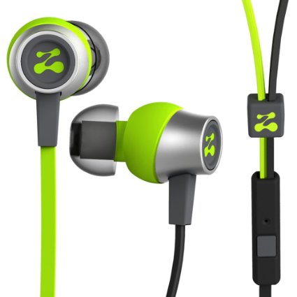 Zipbuds SLIDE Sport Earbuds with Mic (Most Durable, Tangle-Free, Workout In-Ear Headphones) - GUARANTEED FOR LIFE - (Neon Yellow & Black)