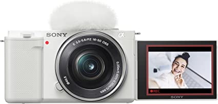 Sony Alpha ZV-E10 - APS-C Interchangeable Lens Mirrorless Vlog Camera Kit - White