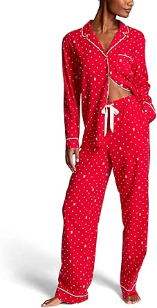 Victoria's Secret Flannel Pajama Set, Long Sleeve Button Down Shirt & Pants Set, Sleepwear for Women (XS-XXL)