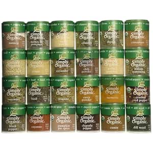 Simply Organic Spice Set Bundle with Pumpkin Pie Spice, Nutmeg, and Spices (24 Spices)