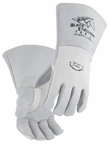 Black Stallion 750 Premium Grain Elkskin Stick Welding Gloves, Large