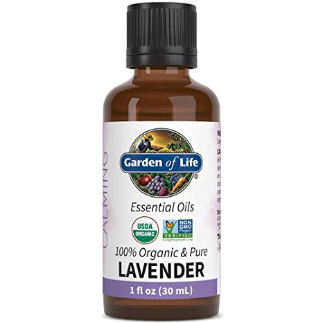 Garden of Life Essential Oil, Lavender 1 fl oz (30 mL), 100% USDA Organic & Pure, Clean, Undiluted & Non-GMO - for Diffuser, Aromatherapy, Meditation, Skincare, Sleep - Calming, Relaxing, Soothing