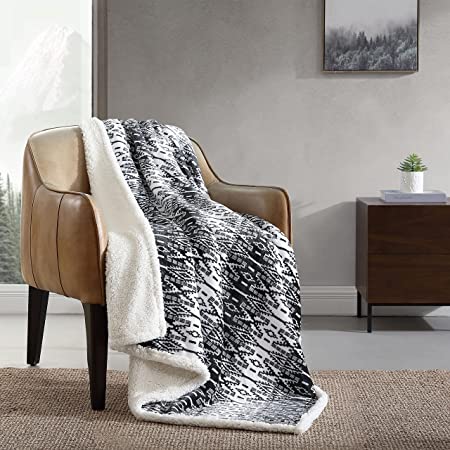 Eddie Bauer- Throw Blanket, Reversible Sherpa Fleece Bedding, Home Decor for All Seasons (San Juan Grey, Throw)