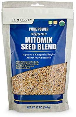 Dr. Mercola, Pure Power Organic Mitomix Seed Blend, 12 oz (340 g), 34 Servings, Flax Seeds, Black Sesame Seeds, Black Cumin Seeds, Non GMO, Soy Free, Gluten Free, USDA Organic