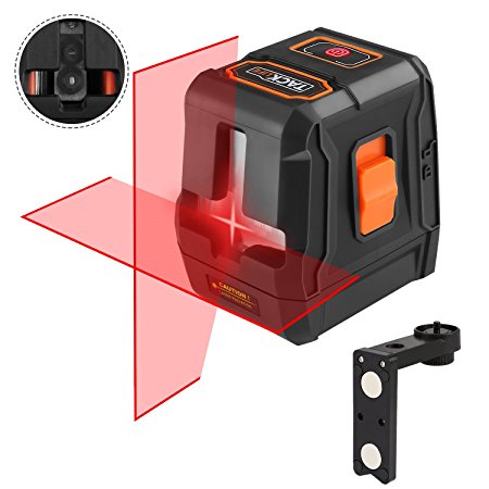 Tacklife SC-L07 Laser Level with Dual-module laser, Horizontal/Vertical/Cross-Line,Pulse/Self-Leveling Mode - Magnetic Mount Base, Full Soft Rubber Covered, Oxford Carrying Pouch/Battery Included-50Ft