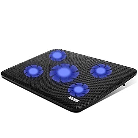 NO.17 Laptop Cooler Cooling pad, Portable Ultra-Slim Quiet Laptop Cooling Pad with 5 USB Powered Fans, Fits 10-15.6 inches