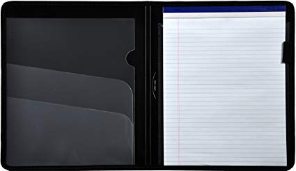 Lion Plastic Padfolio with Pad, Black, 1 Padfolio (97000-BK)