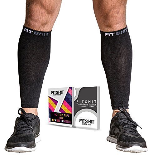 FITSHIT Calf Compression Sleeves - Premium Leg Socks for Shin Splints & Pain Relief for Running, Crossfit, Basketball, Cycling, & Travel - Best Sleeve for Runners, Athletes, Nurses