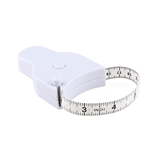 WIN TAPE 80'' 205cm Waist Body Tape Measure with Push Button, Measuring Waist and Arms (White)