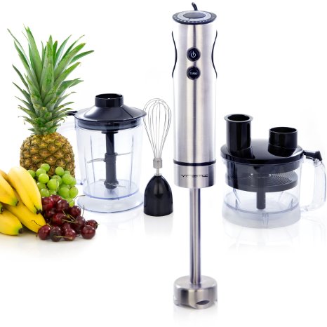 VREMI 3-in-1 Pro Hand Blender - 12-Speed Food Processor, Immersion Blender, and Mixer in One Device (400 Watt)
