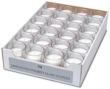 Darice 763 Candle Votive Glass White Unsent