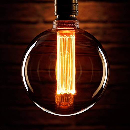 Auraglow Mysa LED Light Bulb – Vintage Retro Rustic Edison Style Decorative Energy Efficient Filament E27 Screw G125 Globe Shape