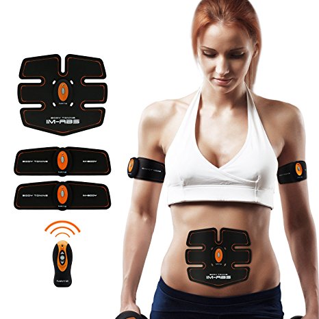 Abdominal Muscle Trainer IMATE Wireless Abdominal Toning Belt Ultimate Body Trainer Remote Control Muscle Exercise For Abdomen/Arm/Leg Training Portable Gym/Home/Office Workout Equipment Men&Women