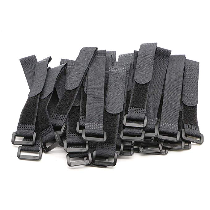 Pasow Adjustable Cable Ties Organizer Fastener with Plastic buckle (8Inch 50Pcs)