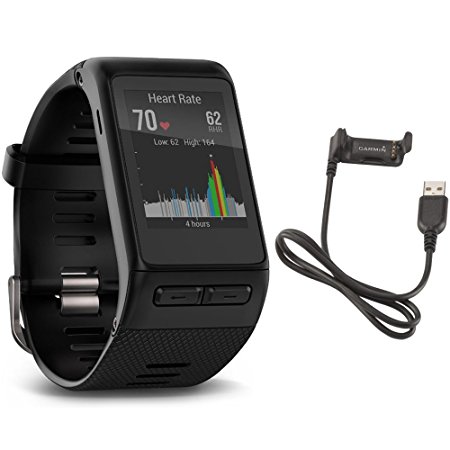 Garmin Vívoactive HR GPS Smart Watch, Regular fit - Black w/ Charging cable