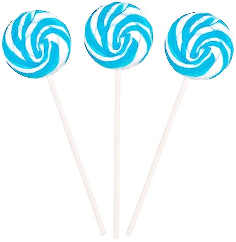 Blue and White Swirl Pops - 12 Suckers - Frozen Candy