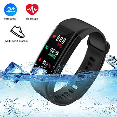 weton Fitness Tracker with Heart Rate Monitor, Bluetooth Smart Bracelet Activity Tracker with Blood Pressure IP68 Waterproof Sports Wristband for IOS&Android