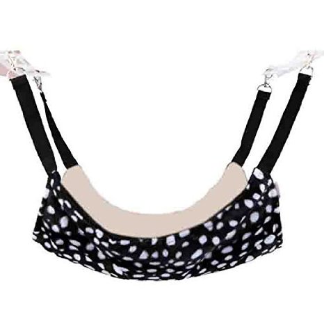 Polyester Polka Dot Small Pet Cage Hammock Black and White