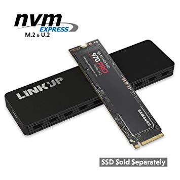 LINKUP NVMe Enclosure M.2 SSD to USB C 10Gbps Adapter | Aluminum Case USB 3.1 Gen 2 (10 Gbps) to PCIe Gen3 x2 Bridge Chip | for Windows & Mac | Compatible for Samsung 960/970 EVO/PRO WD Black 660P